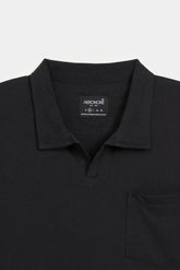Cotton Relax Fit Pocket Polo - Midnight Black